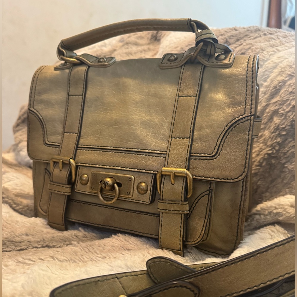 Frye Crossbody/Messenger Bag light Moss/Brown Color Rare Find